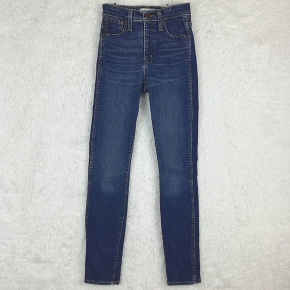 Madewell Womens Jeans 10" High Rise‎ Skinny Blue Denim Dark Wash Stretch 23 - Picture 1 of 12